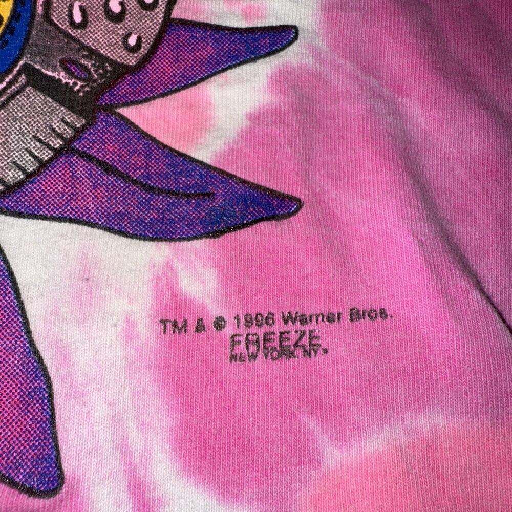 Vtg Tweety bird Looney Tunes tie-dye T-shirt youth Sz L 1986 Warner Freeze NY - Picture 2 of 11